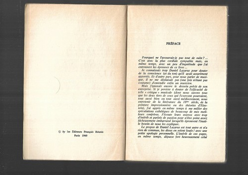 Acceso Al Música Daniel Lazarus Preface Georges Auric Autografiado Ref E36H - Picture 4 of 12