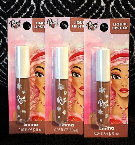 3er-Pack REMI ROSE EMMA BRAUN MOKKA CREME GLATT MATT FLÜSSIGER LIPPENSTIFT VOLLE LIPPEN MENGE - Bild 1 von 9