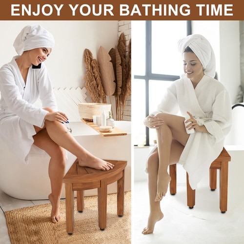 Teak Wood Shower Bench Teak Bath Spa Shower Stool Corner Salon Bathroom 8 Styles - Picture 50 of 73