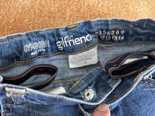 EUC Gymboree Girlfriend Girls Kids Blue Denim Jeans Size 7 Adjustable Waist - Picture 3 of 11