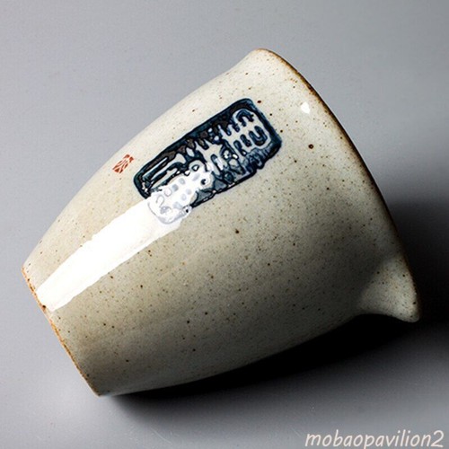 Zen Hand Painted Pottery Fair Cup Chinese Blue Tea Mugs Kung Fu Vintage Tea - Picture 1 of 11