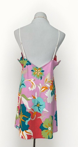 Natori Marbella 34” Chemise Nightie Nightgown Babydoll Pink Green White Lace L - Picture 7 of 11