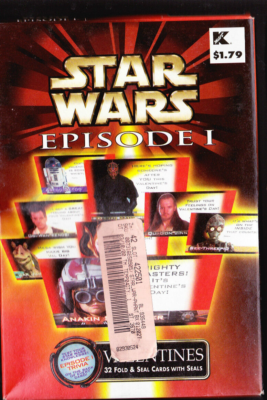 1999 STAR WARS EPISODE I Kmart VALENTINES Factory Sealed Box 32