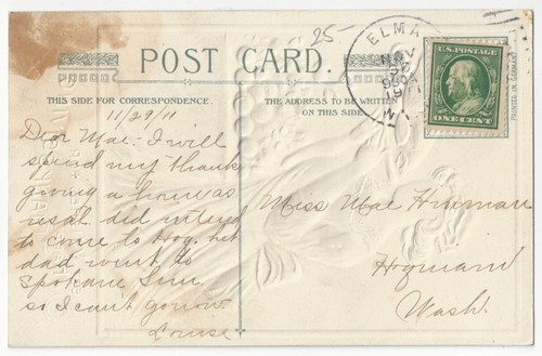 1911 Schmucker Winsch Erntedank Postkarte - schöne Blondine serviert Türkei - Bild 2 von 2