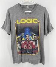 Logic The Incredible True Story Graphic T Shirt Mens Sz Medium Gray Short Sleeve
