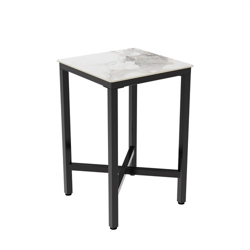 Bartisch Stehtisch Bistrotisch quadratisch Granit Weiß Marmor 70x70 Küche modern - Bild 2 von 12