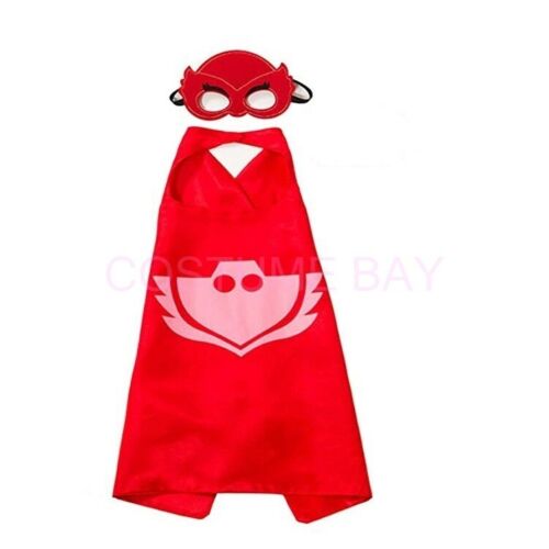 Kids PJ Superhero Cape & Mask Set Boy Girl Superman Spiderman Halloween Costume - Picture 20 of 22