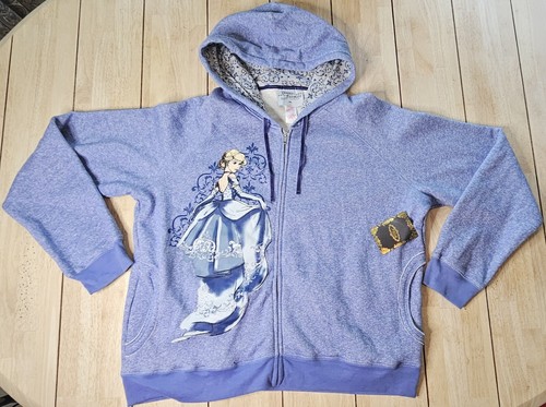 NWT Disney Fairytale Designer collection Cinderella glitter Zip Up Hoodie 2LX - Picture 2 of 11