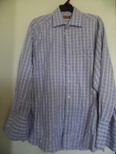 Mens  Michael Kors Light Purple Plaid Dress Shirt Sz 16 32-33
