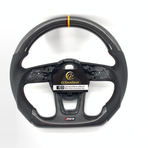 For Audi RS3 RS5 B9 A3 A4 A5 S3 S4 S5 2017-2020 Real Carbon Fiber Steering Wheel - Picture 1 of 9