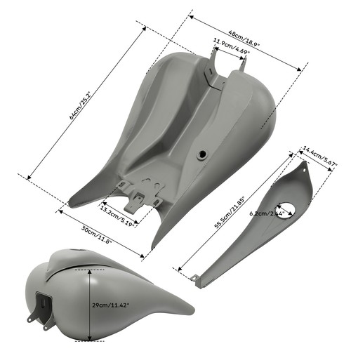 Stretch 6.6 Gallon Gas Fuel Tank For Harley Electra Street Road Glide King 08-Up - Picture 2 of 12