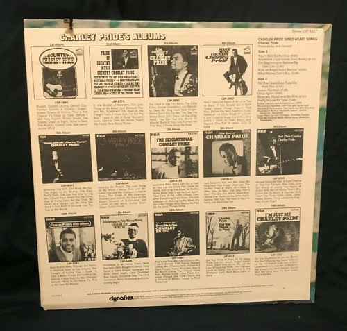 Charley Pride Sings Heart Songs Vinyl Records Music LP Record 12" Vintage Album - Picture 2 of 11