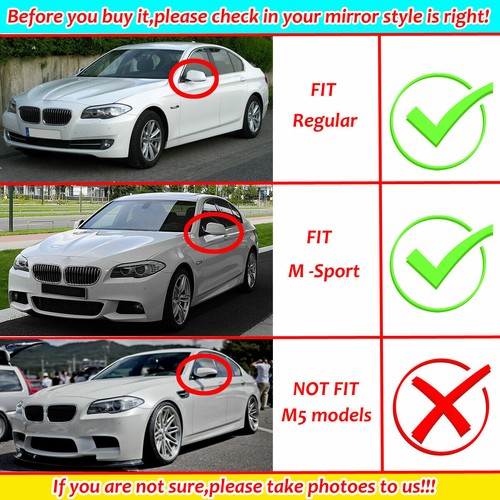 Carbon Fiber Side Mirror Covers Cap For BMW F10 535i 528i 525i 523i 2011-2013 - Picture 7 of 7