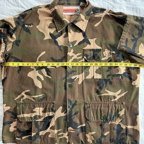 Chaqueta Camuflada Winchester Woodland Años 90 Campo Granero Tareas Abrigo Algodón Lona XL - Imagen 12 de 18