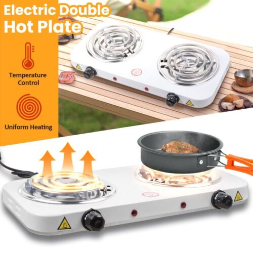 Hot Plate Electric Burner Countertop Double Burner Infrared Heating Buffet Stove