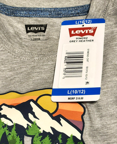 T-shirt Levi's ragazzo manica corta morbida vestibilità rilassata grigio con logo orsetto tramonto - Foto 20 di 27