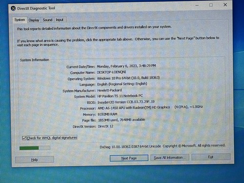HP PAVILION TS 11 Touchscreen AMD A6-1450APU@ 1.00GHz 8GB RAM 180GB SSD WIN10PRO - Picture 5 of 14