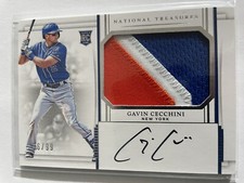 2017 National Treasures Materials Signatures /99 Gavin Cecchini #203 Rookie Auto