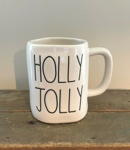 Rae-Dunn-Christmas-HOLLY-JOLLY-Wreath-Double-Sided-Mug-New