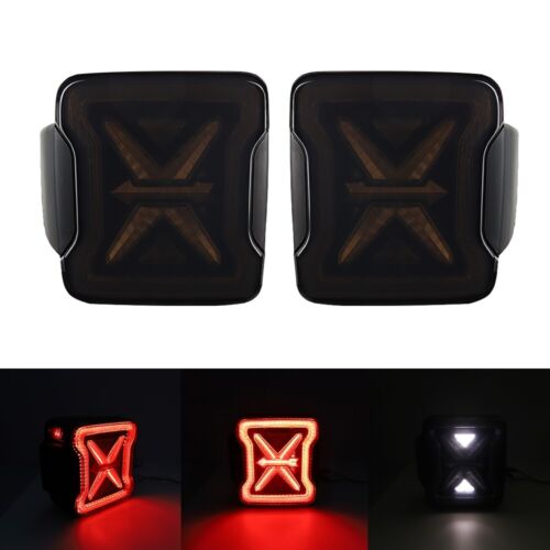 For Jeep Wrangler JK JKU 2007-2017 Smoked Led Tail Lights Rear Stop Lamps - Picture 4 of 16