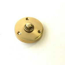Solid Polished Brass Victorian Door Bell Chime Push Button Press 