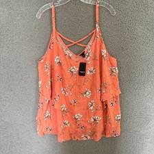 Torrid Top Womens 2X Tiered Ruffle Floral Beach Beach Vacation Casual