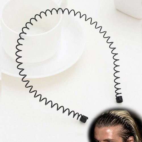 Black Metal Sports Hairband Headband Wave Alice Style Hair band Unisex Men Women - Picture 8 of 28