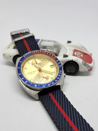 Detroit Mint Speedy Chronograph Gold Pogue Dial Mechaquartz Seiko Movement - Picture 3 of 5