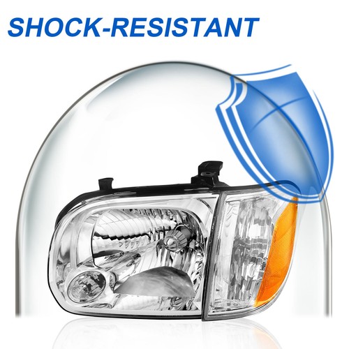 4PCS Headlights For 2005 2006 Toyota Tundra 05-07 Sequoia Pickup Headlamps LH+RH - Picture 5 of 8