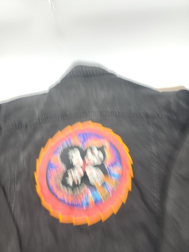 Vintage 1997 Kiss Catalog LTD Tour Prime Pime Merchandise Black Jean Jacket - Picture 5 of 7
