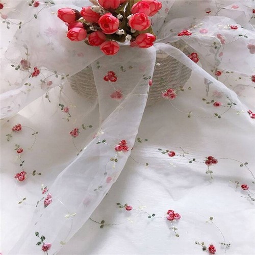1 yarda Floral Bordado Organza Tul Hágalo usted mismo Vestido Disfraz Vestido de Boda Encaje Tela - Imagen 7 de 12