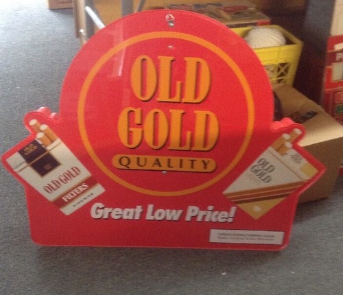 NOS Old Gold Cigarette Clock QUALITY TIME -2 Sided Store Display - Picture 2 of 9