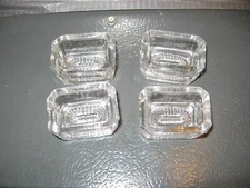 4 vintage rectangle individual open salt dips