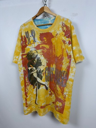 1991 Vintage Guns N Roses Tie Dye Illusion Tour Liquid Blue T-Shirt Size XL? - Bild 3 von 24