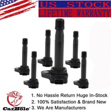 6PCS Ignition Coil Black For Honda Accord Odyssey Acura RL TL CL UF242 UF488