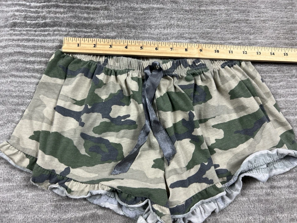 Pantalones Cortos para Dormir Bobbie Brooks Para Mujer Medianos Verde Camuflaje Cintura Elástica Foto 4 de 4