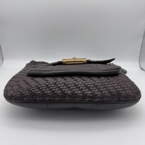 Vintage Coach Kristin geflochtenes Leder Hobo Schultertasche Handtasche Reißverschluss braun - Bild 10 von 20