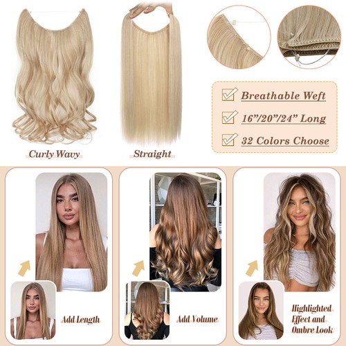 US Wire In Hair Extensions Elastic Band Secret Miracle Ring 100% Real AS Human H - Picture 19 of 59