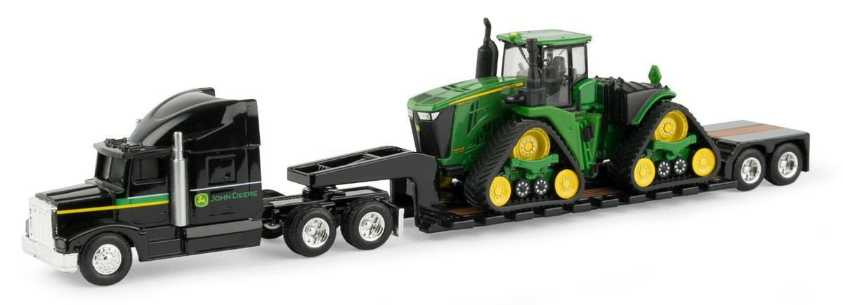 ERTL 1:64 John Deere Black Peterbilt Semi w/LOWBOY & 9570RX