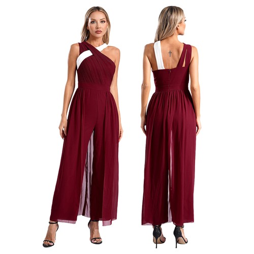 Women Rompers Evening Jumpsuit Party Overalls Guest Playsuit Asymmetrical Chic - Foto 4 di 71