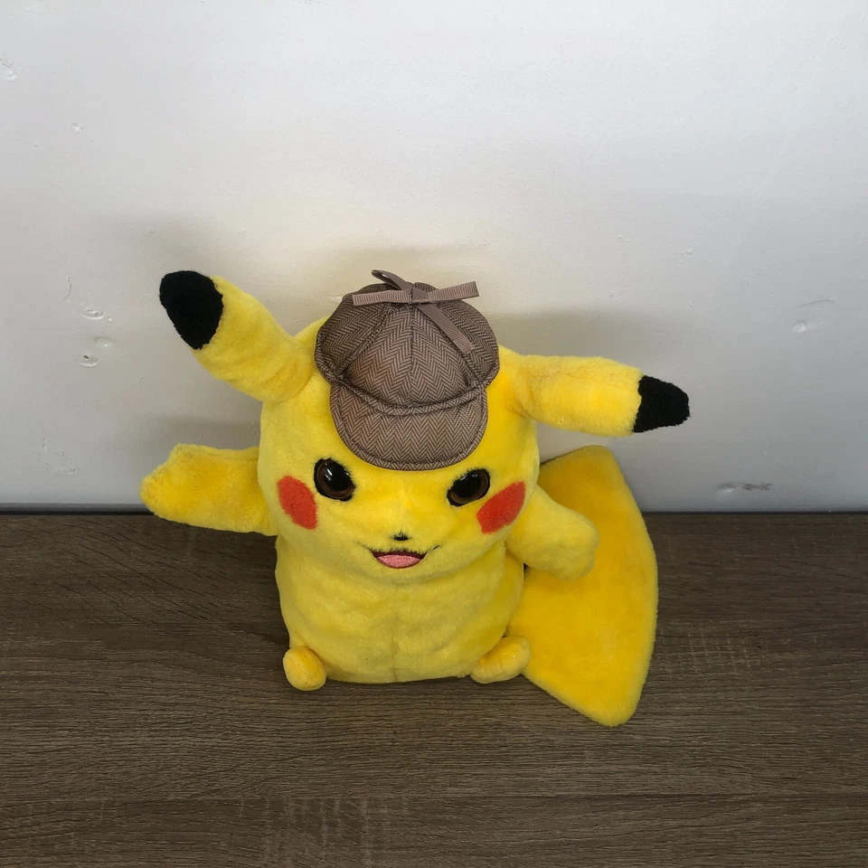 Pokemon Detective Pikachu Pelúcia Falando Malvado Brinquedos Legais Colecionáveis Funciona 13" - Imagem 2 de 4