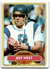 1980 Topps (B) Jeff West San Diego Chargers #439
