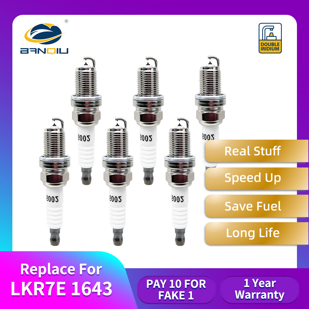 6pc Double-Iridium Spark Plug Replace For NGK LKR7E 1643 Longest Life