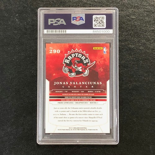 2012-13 Panini Brilliance #290 Jonas Valanciunas Signed Card AUTO 10 PSA Slabbed - Picture 2 of 2