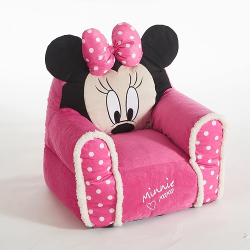 Idea Nuova Sitzsackstuhl Minnie Mouse figural Sherpa Trim, klein, rosa - Bild 1 von 7