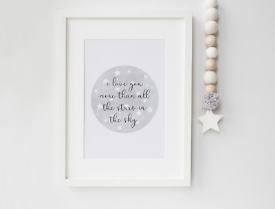 Love You Moon Stars Grey Nursery Print Baby Room Wall Art Kids Bedroom Ebay Love You Moon Stars Grey Nursery Print Baby Room Wall Art Kids Bedroom Ebay