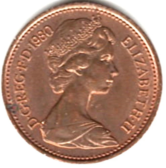 Monedas de bronce 1980 Reino Unido