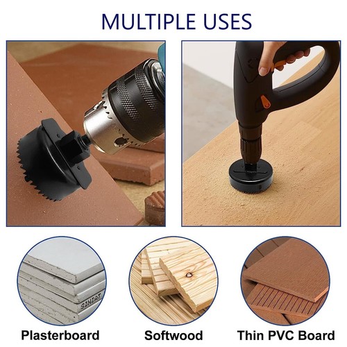 Set of 2 HOLE SAW KITS 3/4" - 5" Diameter SET of 16 PC + CASE Drill Bit Mandrels - Picture 4 of 9