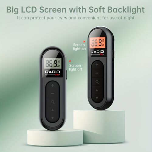 Mini Digital Portable Pocket LCD AM/FM Radio Stereo USB Rechargeable w/ Earphone - Picture 12 of 25