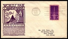 Scott 852 3 Cents Golden Gate Expo Anderson FDC Typed Address Planty 852-41